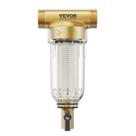 VEVOR Spin Down Filter, 40 Micron + 30 Micron Fine Filtration, Whole House Sediment Filter for Well Water, 3/4" FNPT + 1" MNPT, 4 T/H High Flow R